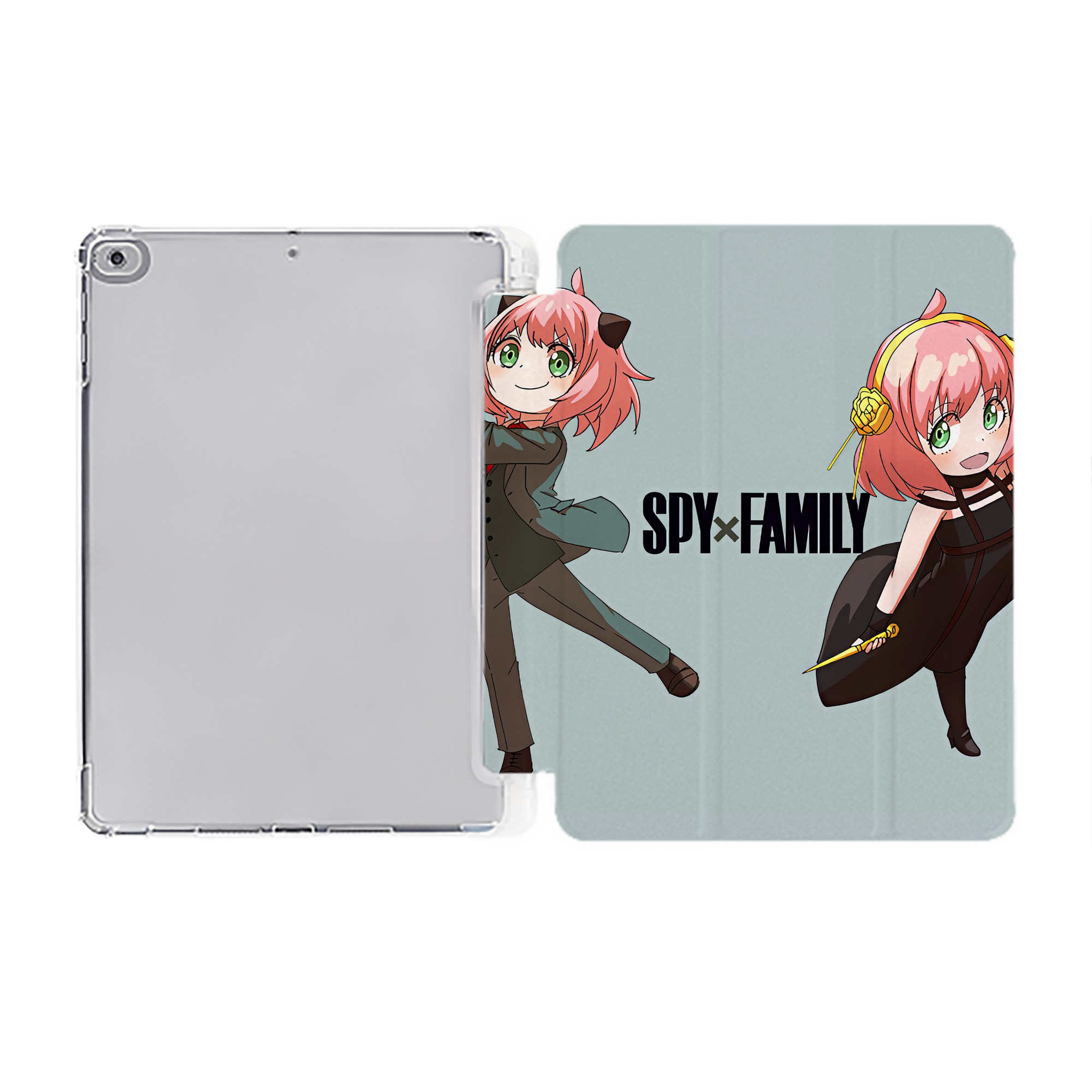 （画像用） SPY×FAMILY间谍家家酒 IPad ケース ペン収納付き 三つ折りスタンド PUレザー×シリコン 対応機種9.5/10.5/10.9インチ